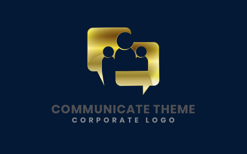 Download Шаблон логотипа "Gold Communicate Team Logo Template" / Gold Communicate Team Logo Template - Шаблон логотипа на тему графика logo design,logo template,logo,vector,corporate logo,brand,business,abstract,financial,accounting,architecture,law,bank,consulting,education,human resource,industrial,insurance,logistics,real