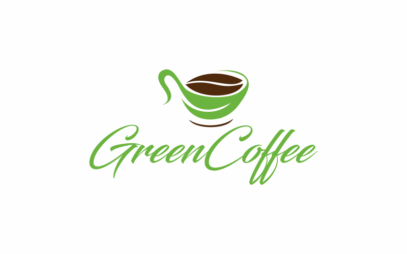 Download Шаблон логотипа "Green Coffee Logo Template" / Green Coffee Logo Template - Шаблон логотипа на тему графика coffee,green,background,bean,fresh,white,beverage,organic,caffeine,grain,drink,aroma,food,flavor,roast,roasting,morning,close,color,group
