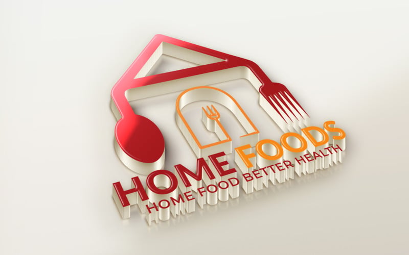 Download Шаблон логотипа "Home Foods Logo Template" / Home Foods Logo Template - Шаблон логотипа на тему графика food,cooking,home,delicious,dinner,eat,elegant,fast food,flavor,food logo,food menu,kitchen home,food home,luxury,restaurant,royal,royal food,spoon,tasty,vector