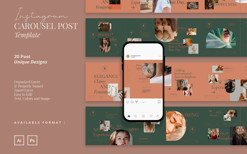 Download Шаблон для соцсетей "Luxury Instagram Carousel Post Template for Social Media" / Luxury Instagram Carousel Post Template for Social Media - Шаблон для соцсетей на тему графика luxury,elegant,simple,minimalist,carousel post,template for instagram,feminine,catalogue,gallery,beauty,photography,fashion,creator,blogger,vlogger,aspirator,advertisement,campaign,promotion,