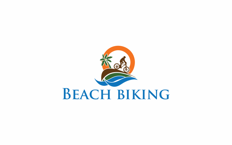 Download Шаблон логотипа "Beach Biking Logo Template" / Beach Biking Logo Template - Шаблон логотипа на тему графика bike,beach,bicycle,lifestyle,nature,travel,couple,outdoors,cycle,ride,man,people,sport,blue,coast,water,cycling,ocean,romance,sunset