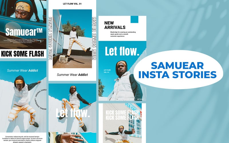 Download Шаблон для соцсетей "Samuear - Insta Stories Social Media Template" / Samuear - Insta Stories Social Media Template - Шаблон для соцсетей на тему графика summer,holiday,blue,ocean,beach,party,social media