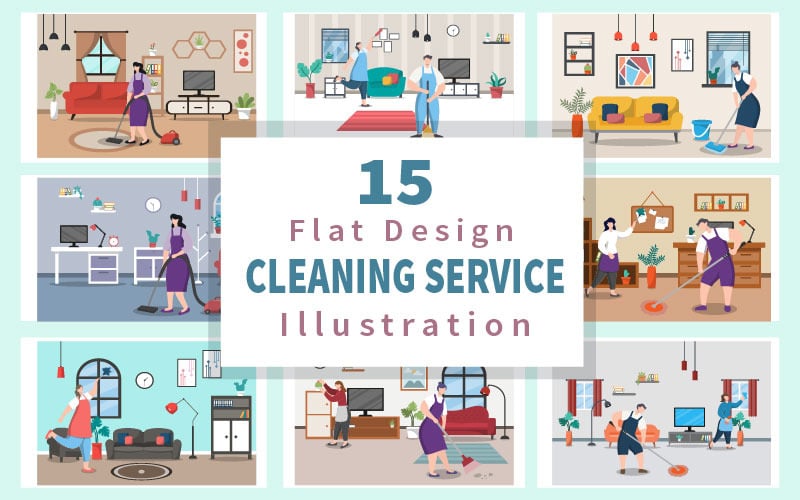 Download Иллюстрация "15 Home Cleaning Service Flat Design - Illustration" / 15 Home Cleaning Service Flat Design - Illustration - Иллюстрация на тему графика cleaning,house,room,illustration,interior,flat,design,furniture,background,washing,window,apartment,household,lifestyle,service,table,parlor,clean,home,architecture
