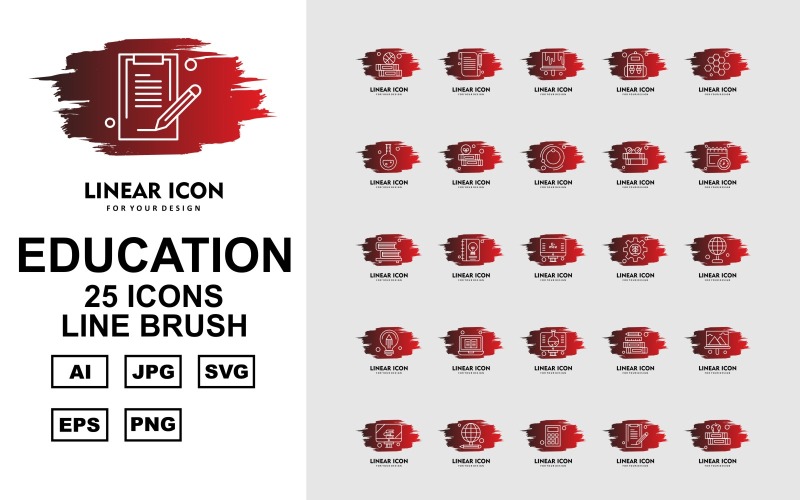Download Набор иконок "25 Premium Education Line Brush Iconset" / 25 Premium Education Line Brush Iconset - Набор иконок на тему science education,study,school,pencil,ruler,chart,presentation,lcd,calculator,math,document,note,report,bag,student,blood,cells,hematology,ecology,reading