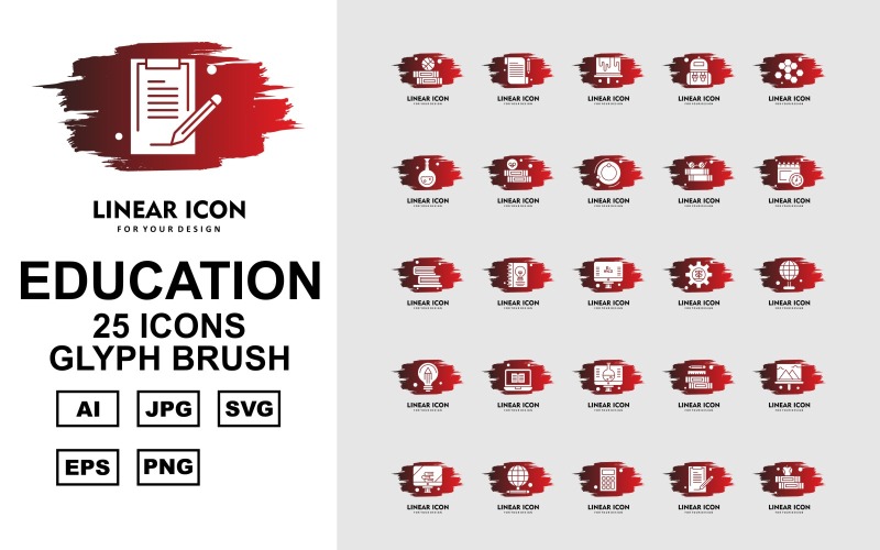 Download Набор иконок "25 Premium Education Glyph Brush Iconset" / 25 Premium Education Glyph Brush Iconset - Набор иконок на тему science education,study,school,pencil,ruler,chart,presentation,lcd,calculator,math,document,note,report,bag,student,blood,cells,hematology,ecology,reading