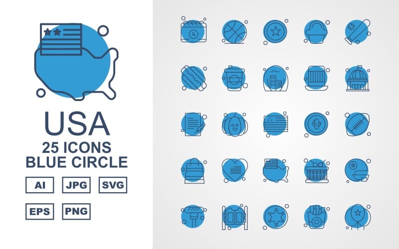 Download Набор иконок "25 Premium USA Blue Circle Iconset" / 25 Premium USA Blue Circle Iconset - Набор иконок на тему food calendar,pumpkin,drum,helmet,sport,door,star,fries,balloon,ball,hotdog,baseball,cupcake,fast,cap,washington,document,flag,bird,rugby
