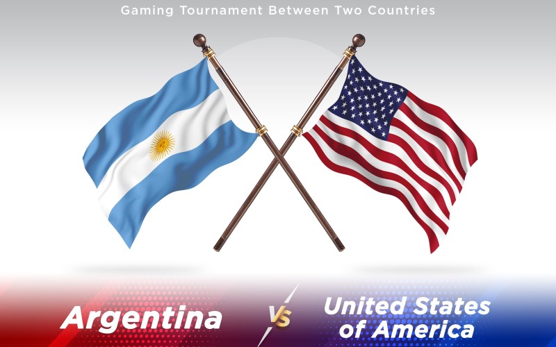 Download Иллюстрация "Argentina versus United States of America  Two Countries Flags - Illustration" / Argentina versus United States of America  Two Countries Flags - Illustration - Иллюстрация на тему графика national,patriotic,europe,asia,republic,map,flag,country,cartography,geography,nation,illustration,graphic,vector,state,world,isolated,symbol,border,icon