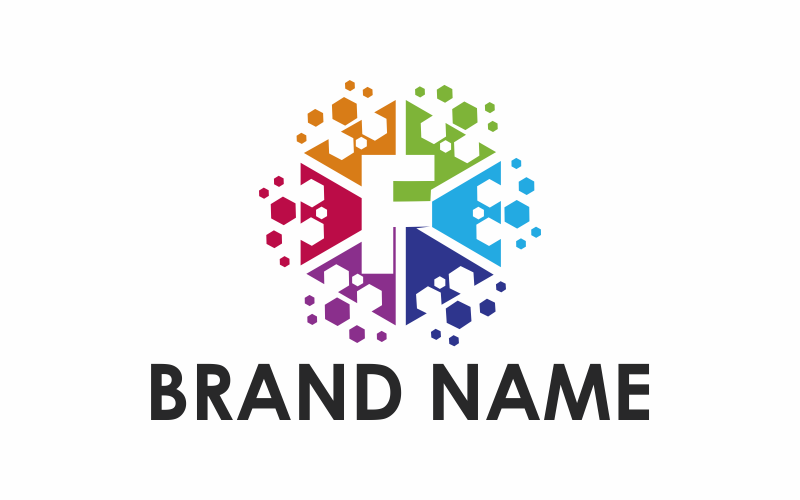 Download Шаблон логотипа "Hexagon Letter F Logo Template" / Hexagon Letter F Logo Template - Шаблон логотипа на тему графика icon,symbol,letter f,logo,business,vector,template,creative,alphabet,hexagon,shape,graphic,technology,geometric,initial,colorful,monogram,digital,flat
