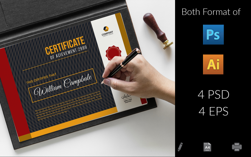 Download Шаблон сертификата "Software Company Certificate Template" / Software Company Certificate Template - Шаблон сертификата на тему графика achievement,award,background,border,certificate,coupon,diploma,engraved,engraving,frame,guilloche,multipurpose,pantone,professional,professional certificate,protected,protected certificate,ro