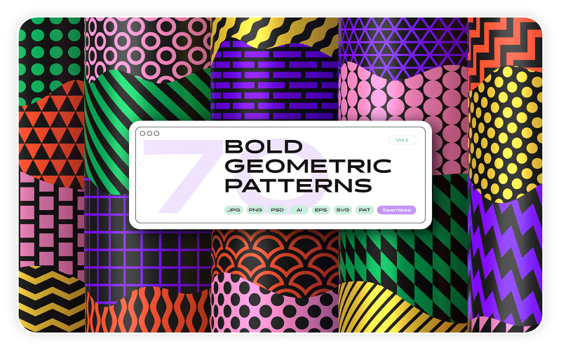 Download Pattern "Bold Geometric Seamless s Collection Pattern" / Bold Geometric Seamless s Collection Pattern - Pattern на тему графика pattern,seamless,geometric,bold,vector,modern,minimalistic,design,decorative,set,collection,background