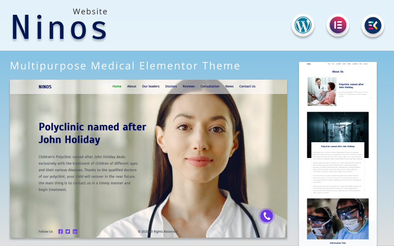 многофункциональный медицинский сайт elementor wordpress тема