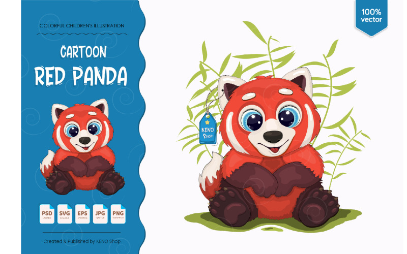 Download Vector "Big Cartoon Red Panda - Vector Image" / Big Cartoon Red Panda - Vector Image - Vector на тему графика cute,cartoon,animal,red,panda,bear,drawing,wildlife,illustration,isolated,mammal,clip,art,nature,painting,clipart,character,smile,happy,paw