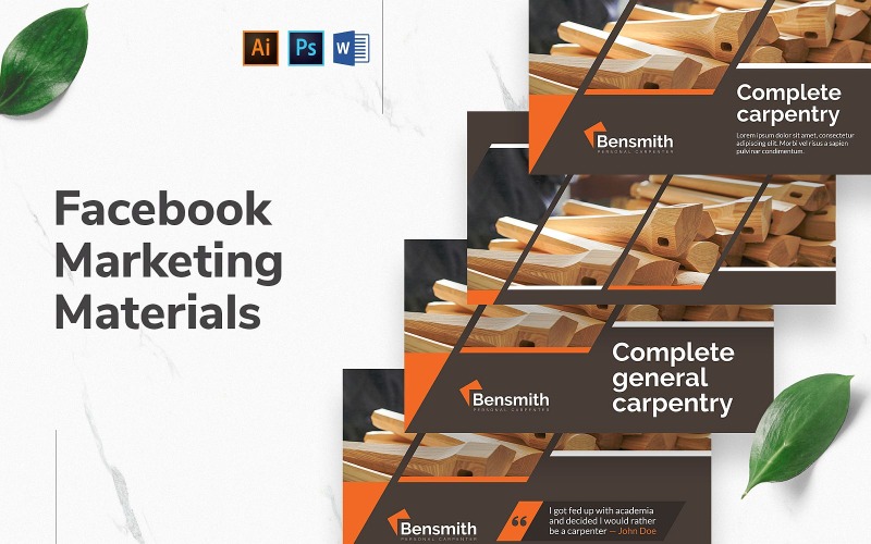 Download Шаблон для соцсетей "Carpenter Facebook Cover and Post Social Media Template" / Carpenter Facebook Cover and Post Social Media Template - Шаблон для соцсетей на тему графика facebook graphic design,facebook template editable,facebook template banner,facebook template cover,facebook template design,facebook template examples,facebook branding template,social media