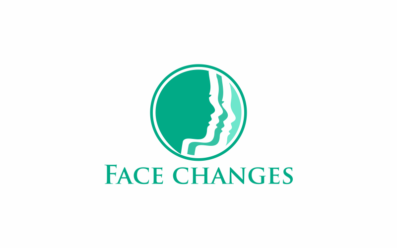 Download Шаблон логотипа "Face Changes Logo Template" / Face Changes Logo Template - Шаблон логотипа на тему графика change,face,person,female,woman,people,concept,happy,portrait,depression,caucasian,beautiful,background,man,positive,smile,beauty,isolated,attractive,natural