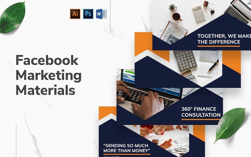 Download Шаблон для соцсетей "Finance Consultant Facebook Cover and Post Social Media Template" / Finance Consultant Facebook Cover and Post Social Media Template - Шаблон для соцсетей на тему графика facebook graphic design,facebook template editable,facebook template banner,facebook template cover,facebook template design,facebook template examples,facebook branding template,social media
