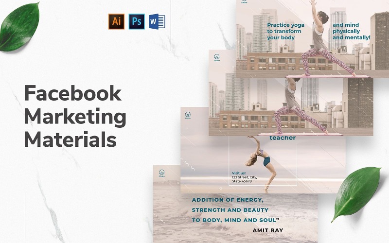 Download Шаблон для соцсетей "Yoga Instructor Facebook Cover and Post Social Media Template" / Yoga Instructor Facebook Cover and Post Social Media Template - Шаблон для соцсетей на тему графика facebook graphic design,facebook template editable,facebook template banner,facebook template cover,facebook template design,facebook template examples,facebook branding template,social media