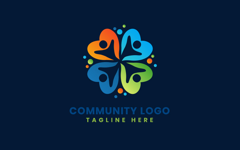 Download Шаблон логотипа "Hearts and People Design Logo Template" / Hearts and People Design Logo Template - Шаблон логотипа на тему графика logo design,logo template,logo,vector,corporate logo,brand,community,school,team,wellness,coaching,business,abstract,financial,accounting,architecture,law,bank,consulting,education