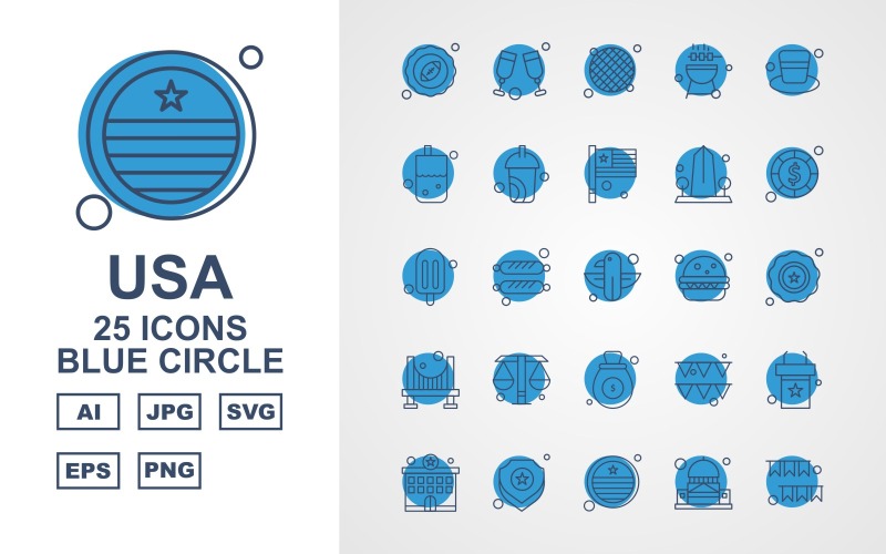Download Набор иконок "25 Premium USA Blue Circle Icon Pack" / 25 Premium USA Blue Circle Icon Pack - Набор иконок на тему flags regby,chocolate,celebration,furniture,police station,shield,flag,white house,glass,grill,bar bee que,cap,bottle,coffee,buidling,coin,ice cream,eagle,burger,achievement
