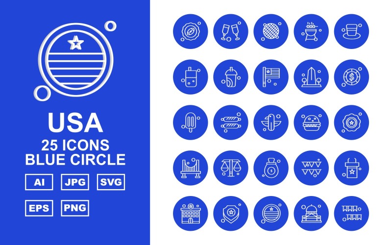 Download Набор иконок "25 Premium USA Blue Circle Icon Pack" / 25 Premium USA Blue Circle Icon Pack - Набор иконок на тему flags regby,chocolate,celebration,furniture,police station,shield,flag,white house,glass,grill,bar bee que,cap,bottle,coffee,buidling,coin,ice cream,eagle,burger,achievement