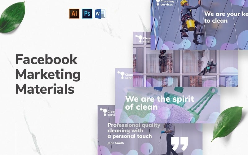 Download Шаблон для соцсетей "Cleaning Service Facebook Cover and Post" / Cleaning Service Facebook Cover and Post - Шаблон для соцсетей на тему графика facebook graphic design,facebook template editable,facebook template banner,facebook template cover,facebook template design,facebook template examples,facebook branding template,social media