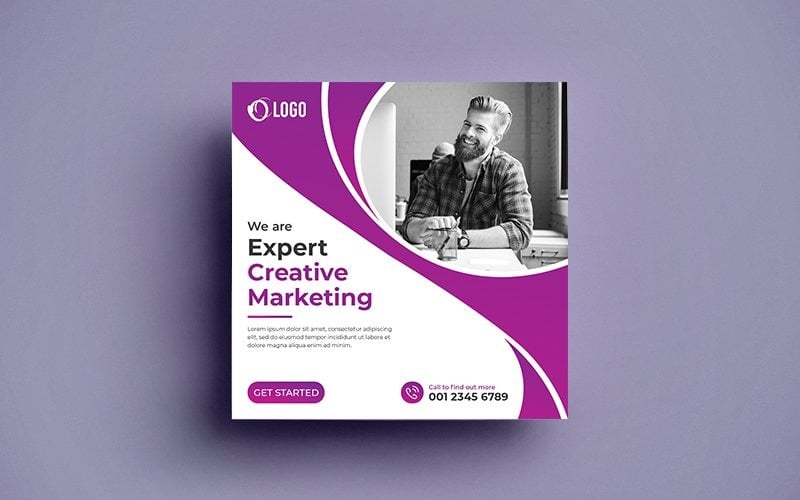 Download Шаблон для соцсетей "Creative Social Media Banner Post Template." / Creative Social Media Banner Post Template. - Шаблон для соцсетей на тему графика advertise,banner,business social media post,commercial,corporate banner,corporate social media post,digital marketing,instagram post,marketing,poster,social media post,twitter social media po