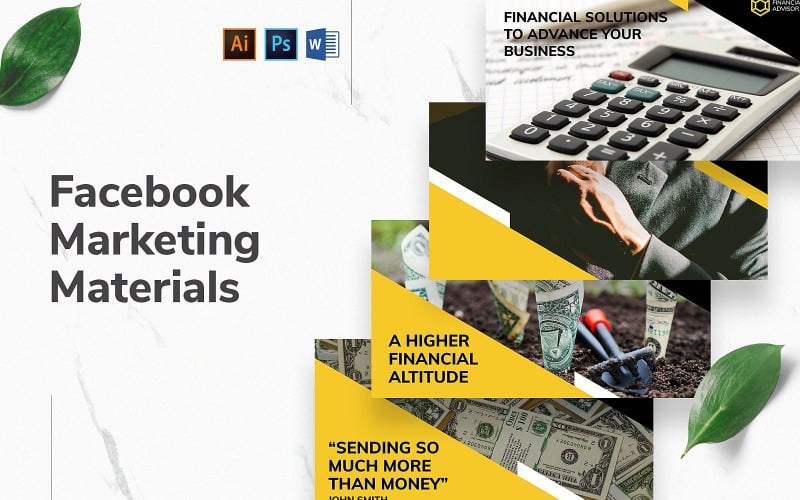 Download Шаблон для соцсетей "Financial Advisor Facebook Cover and Post" / Financial Advisor Facebook Cover and Post - Шаблон для соцсетей на тему графика facebook graphic design,facebook template editable,facebook template banner,facebook template cover,facebook template design,facebook template examples,facebook branding template,social media