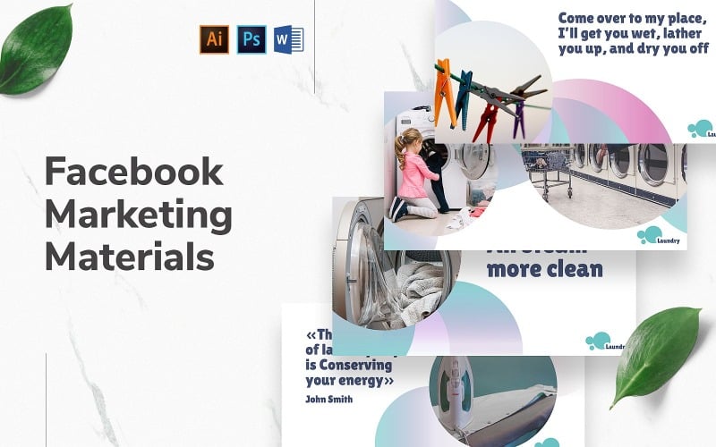Download Шаблон для соцсетей "Laundry Facebook Cover and Post" / Laundry Facebook Cover and Post - Шаблон для соцсетей на тему графика facebook graphic design,facebook template editable,facebook template banner,facebook template cover,facebook template design,facebook template examples,facebook branding template,social media