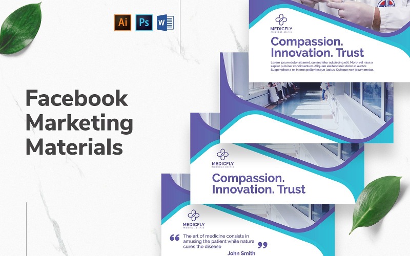 Download Шаблон для соцсетей "Medical Clinic Facebook Cover and Post" / Medical Clinic Facebook Cover and Post - Шаблон для соцсетей на тему графика facebook graphic design,facebook template editable,facebook template banner,facebook template cover,facebook template design,facebook template examples,facebook branding template,social media