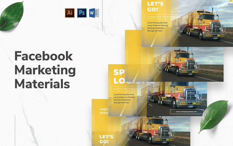Download Шаблон для соцсетей "Trucking Logistics Facebook Cover and Post" / Trucking Logistics Facebook Cover and Post - Шаблон для соцсетей на тему графика facebook graphic design,facebook template editable,facebook template banner,facebook template cover,facebook template design,facebook template examples,facebook branding template,social media