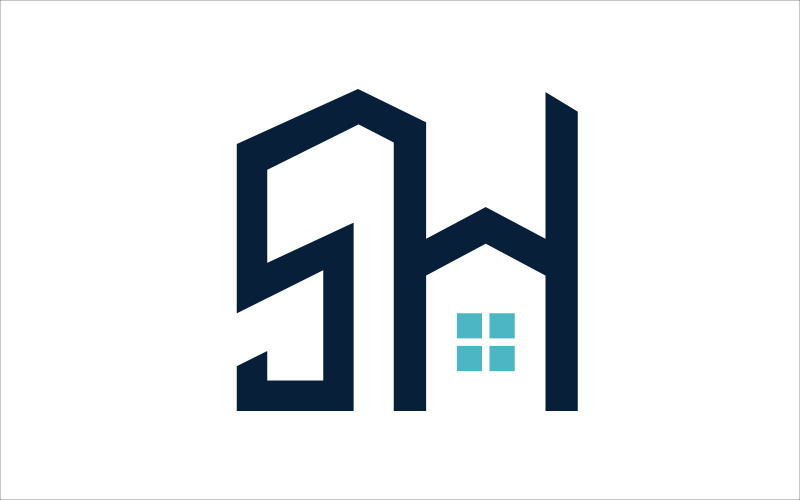Download Шаблон логотипа "SH Real Estate Vector Logo Design Logo Template" / SH Real Estate Vector Logo Design Logo Template - Шаблон логотипа на тему графика symbol,concept,design,vector,business,icon,estate,template,company,real,logo,finance,modern,emblem,marketing,web,industry,simple,sign,logotype