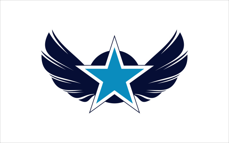 Download Шаблон логотипа "wings star vector logo design Logo Template" / wings star vector logo design Logo Template - Шаблон логотипа на тему графика design,star,logo,symbol,vector,icon,illustration,wing,abstract,business,sign,modern,company,graphic,success,emblem,label,badge,element,concept