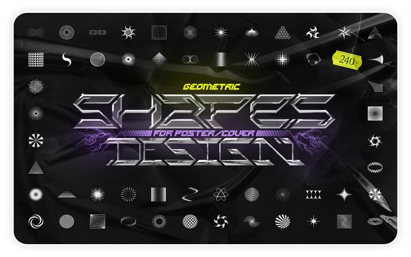 Download Vector "Geometric Shapes Pack for Poster and Cover Design - Vector Image" / Geometric Shapes Pack for Poster and Cover Design - Vector Image - Vector на тему графика shape,design,element,abstract,vector,retro,futuristic,geometric,brutalist,trendy,creative,poster,cover,photoshop,illustrator,affinity designer,modern,illustration,symbol,logo