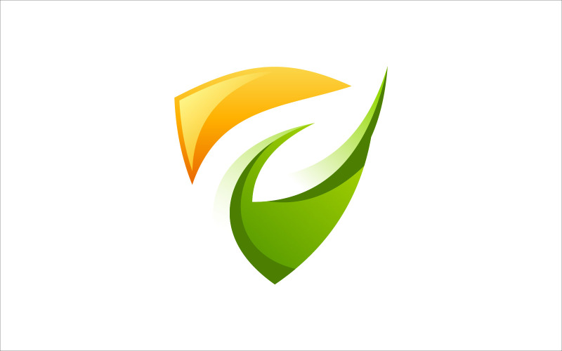Download Шаблон логотипа "Leaf Shield Vector Logo Design" / Leaf Shield Vector Logo Design - Шаблон логотипа на тему графика vector,shield,illustration,design,logo,element,symbol,graphic,sign,leaf,business,abstract,template,emblem,nature,icon,badge,concept,banner,green
