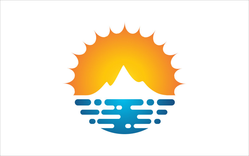Download Шаблон логотипа "Sunset and Mountain Vector Logo Design" / Sunset and Mountain Vector Logo Design - Шаблон логотипа на тему графика clean