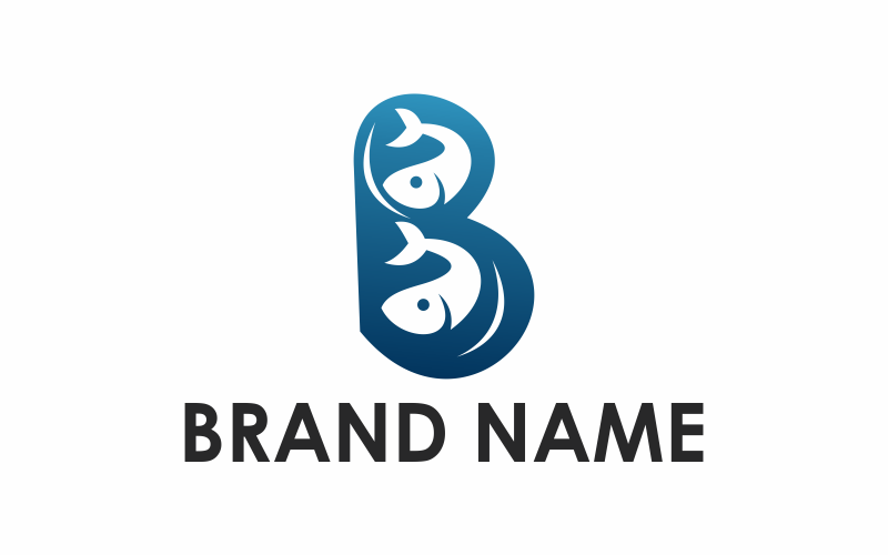 Download Шаблон логотипа "Letter B Fish Logo Template" / Letter B Fish Logo Template - Шаблон логотипа на тему графика fish,vector,illustration,sign,logo,sea,design,fishing,water,ocean,initial,animal,blue,letter b,seafood,hook,food,fisherman,outdoor
