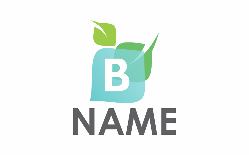 Download Шаблон логотипа "Green Letter B Logo Template" / Green Letter B Logo Template - Шаблон логотипа на тему графика green,design,sign,letter,font,symbol,icon,alphabet,vector,logo,creative,element,logotype,leaf,template,color,nature,letter b,floral