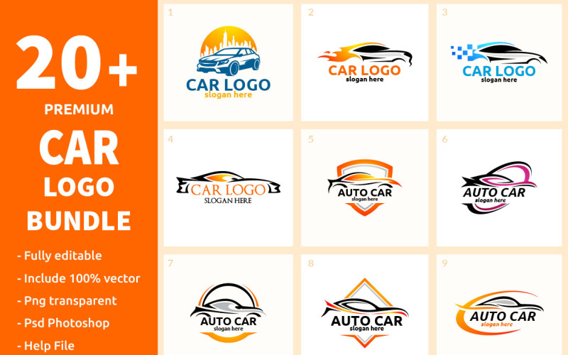 Download Шаблон логотипа "20+ Car Logo Bundle" / 20+ Car Logo Bundle - Шаблон логотипа на тему графика car,logo,service,repair,wrench,fix,part,mechanic,garage,tuning,maintenance,wash,gear,tool,engine,automotive,vector,icon,symbol,design