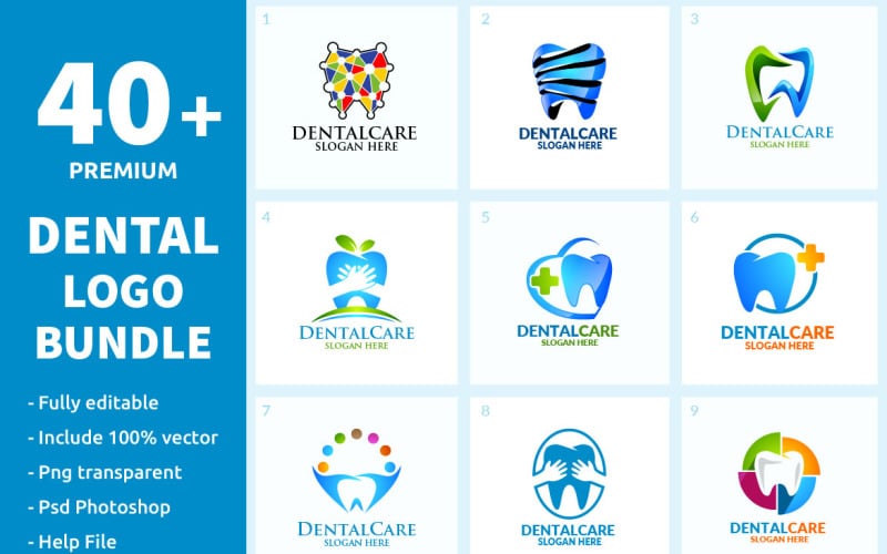 Download Шаблон логотипа "40+ Dental Logo Bundle" / 40+ Dental Logo Bundle - Шаблон логотипа на тему графика dental,logo,icon,dentistry,stomatology,dentist,beauty,health,care,tooth,medical,implant,medicine,healthy,hygiene,white,clean,isolated,smile,mouth