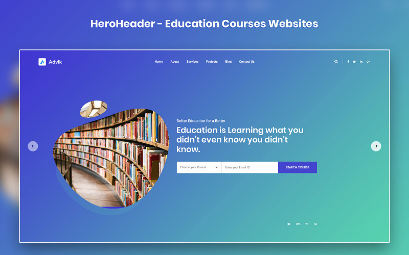 Download UI элементы "HeroHeader for Education Courses Websites UI Elements" / HeroHeader for Education Courses Websites UI Elements - UI элементы на тему графика education,courses,college,heroheader,landing,page,landingpage,psdtemplate,uidesign,website,saas,dashboard,creative,design