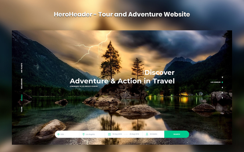Download UI элементы "HeroHeader for Tour and Adventure Website UI Elements" / HeroHeader for Tour and Adventure Website UI Elements - UI элементы на тему графика tour,adventure,travels,heroheader,landing,page,landingpage,psdtemplate,uidesign,website,saas,dashboard,creative,design