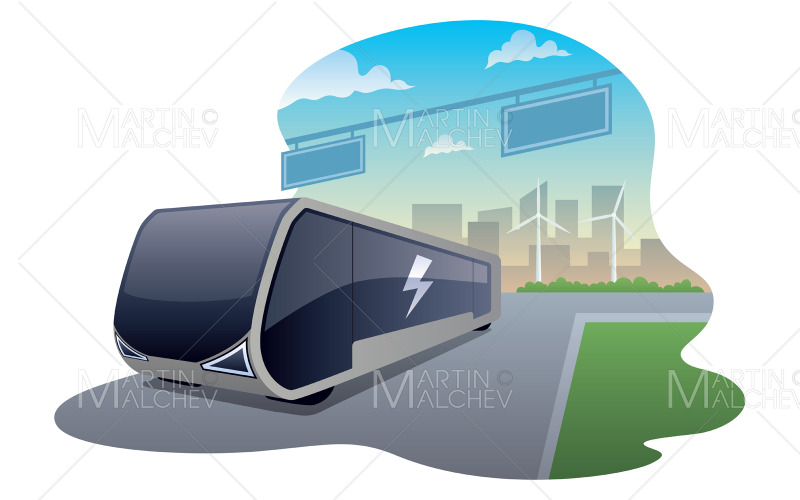 Download Иллюстрация "Electric Bus" / Electric Bus - Иллюстрация на тему графика bus,electric,vehicle,ev,passenger,delivery,transport,technology,transportation,car,logistic,hybrid,shipment,auto,autonomous,ecology,freight,semi,electricity,driverless