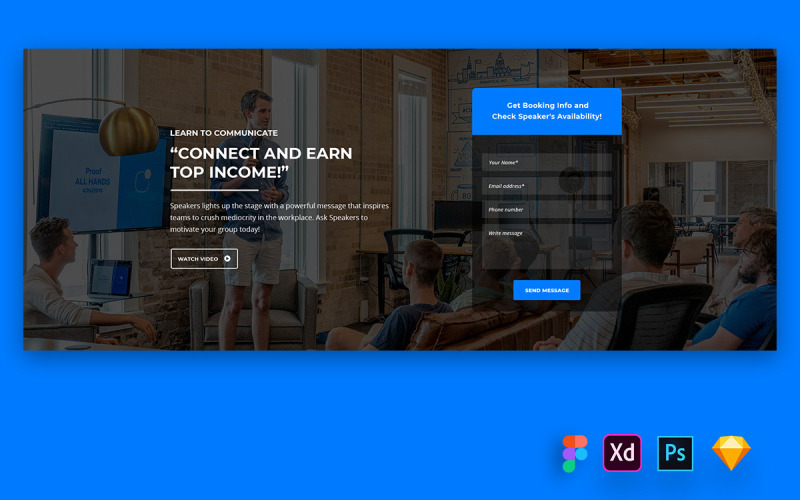 Download UI элементы "Hero Header for Speakers Websites" / Hero Header for Speakers Websites - UI элементы на тему графика uikit,website,widgets,dashboard,uidesign,heroheader,agency,business,blog,corporate,creative,bootstrap,landingpage,product,webdesign,restaurant,realestate,education,mobile app