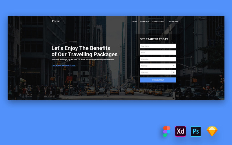 Download UI элементы "Hero Header for Travel Agency Websites" / Hero Header for Travel Agency Websites - UI элементы на тему графика uikit,website,widgets,dashboard,uidesign,heroheader,agency,business,blog,corporate,creative,bootstrap,landingpage,product,webdesign,restaurant,realestate,education,mobile app