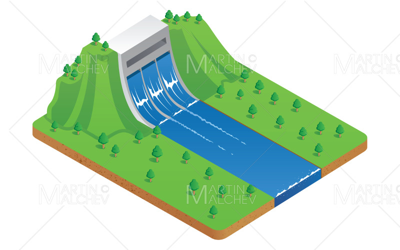 Download Иллюстрация "Hydro Energy Plant" / Hydro Energy Plant - Иллюстрация на тему графика generator,power,electricity,energy,hydro,station,vector,water,plant,turbine,illustration,technology,dam,electric,hydroelectric,renewable,source,industrial,industry,building