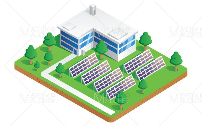 Download Иллюстрация "Solar Energy Plant" / Solar Energy Plant - Иллюстрация на тему графика panel,renewable,solar,power,energy,illustration,vector,plant,electricity,technology,environment,alternative,sun,eco,ecology,electric,station,generator,modern,concept
