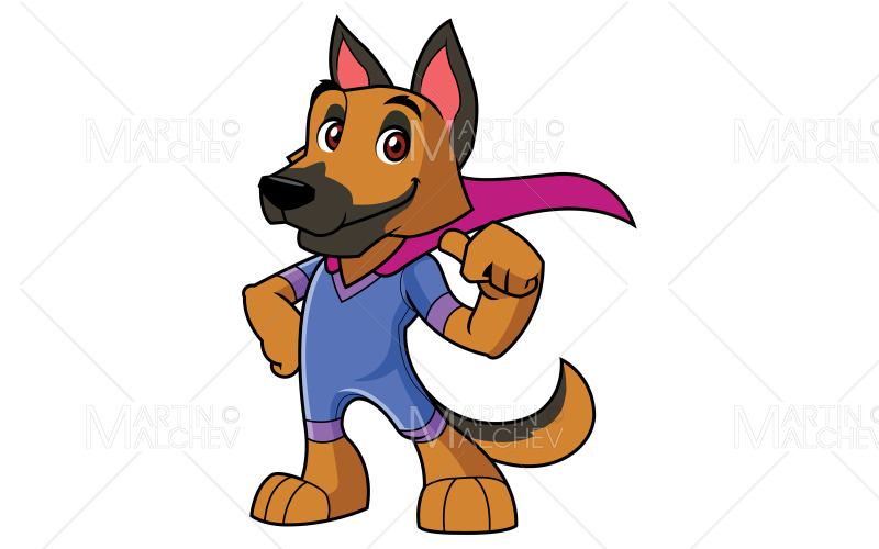Download Иллюстрация "Super Dog Mascot" / Super Dog Mascot - Иллюстрация на тему графика cape,costume,hero,dog,superhero,super,mascot,cartoon,pet,character,healthy,power,powerful,energy,canine,animal,cute,funny,illustration,vector