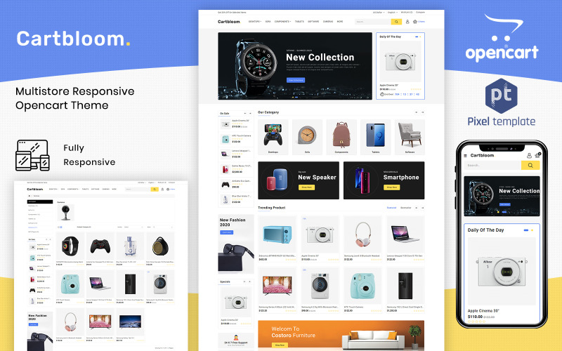 универсальный электронный шаблон opencart