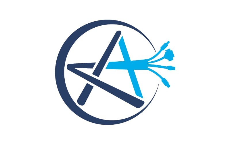 Download Шаблон логотипа "Technology Cable Abbreviation Letter A Logo Template" / Technology Cable Abbreviation Letter A Logo Template - Шаблон логотипа на тему графика abbreviation,cable,technology,letter,vector,logo,brand,name,graphic,design,template,server,elecrtric,sign,symbol