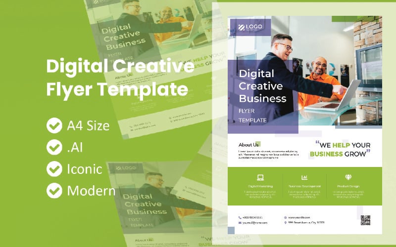 Download Фирменный стиль "Digital Creative Business Flyer" / Digital Creative Business Flyer - Фирменный стиль на тему графика flyer template,flyer business,print template,advertising,promotion flyer,brochure template,flyer mockup,flyer bundle template