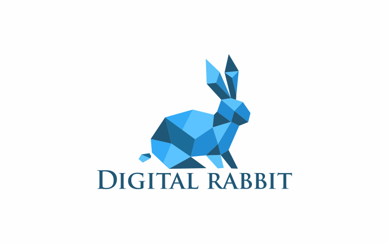 Download Шаблон логотипа "Digital Rabbit Logo Template" / Digital Rabbit Logo Template - Шаблон логотипа на тему графика rabbit,design,animal,illustration,vector,cute,bunny,digital,cartoon,background,graphic,isolated,nature,mammal,color,artistic,decoration,animals,abstract,digital drawing